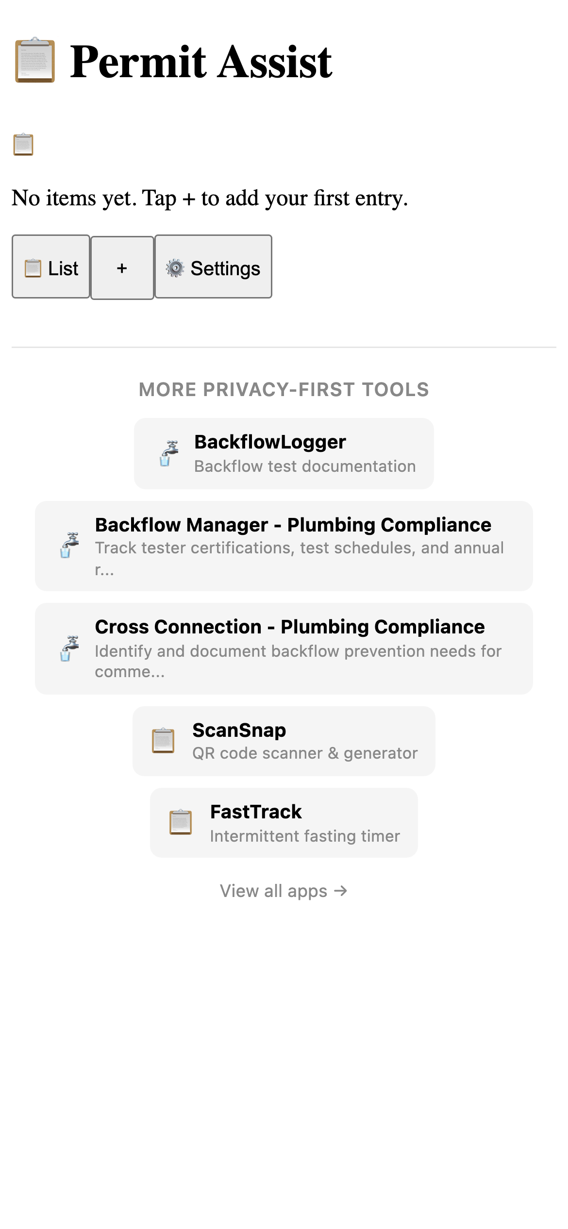 Plumb Permit Assist - Plumbing Compliance Pro main interface